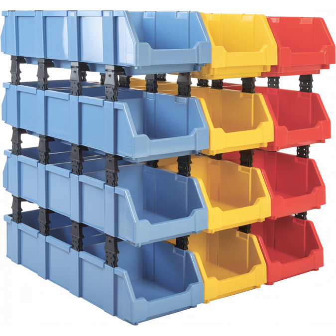 LIFERUN 12pcs Slanted Shelf Box Bins