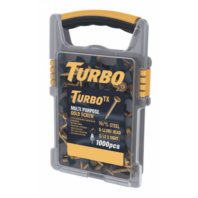 TurboTX Double-Countersunk Multi-Purpose Screw Grab Pack 1000 Pieces